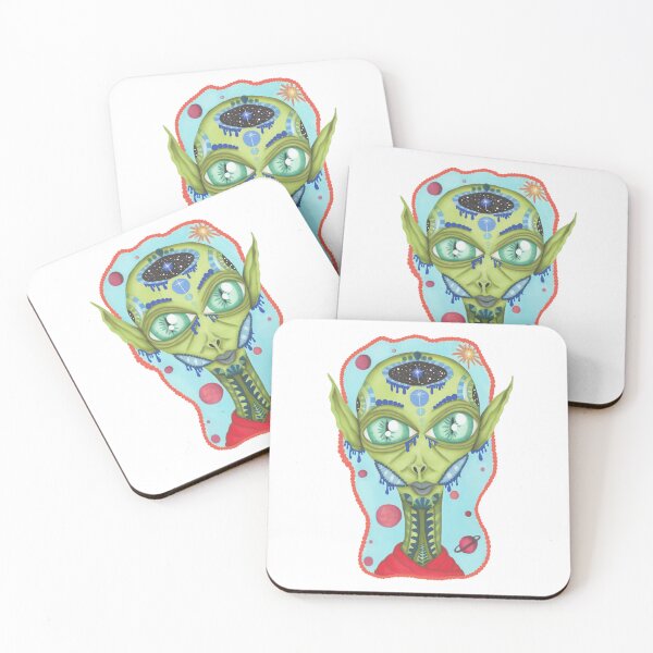 Item preview, psychedelic green alien head science fiction t-shirt designed and sold by thecamillest.