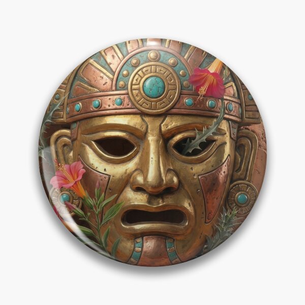 Item preview, Golden Inca Mask among Ruins and Nature designed and sold by HANANTI.