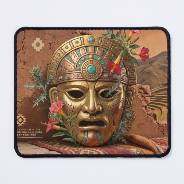 Item preview, Golden Inca Mask among Ruins and Nature designed and sold by HANANTI.