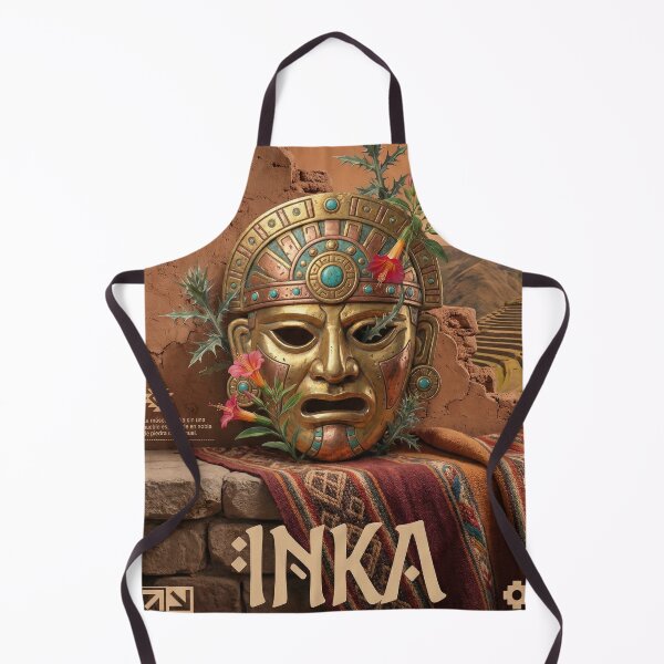 Item preview, Golden Inca Mask among Ruins and Nature designed and sold by HANANTI.
