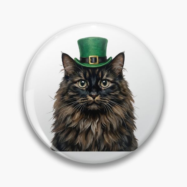 Item preview, St. Patrick's Black Domestic Longhair designed and sold by KC's.