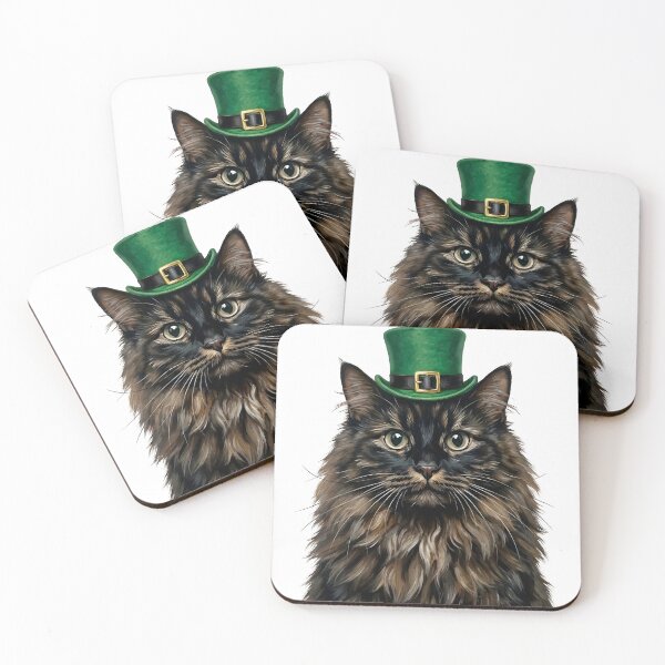Item preview, St. Patrick's Black Domestic Longhair designed and sold by KC's.