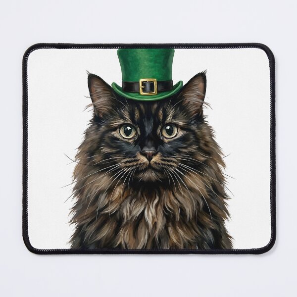 Item preview, St. Patrick's Black Domestic Longhair designed and sold by KC's.