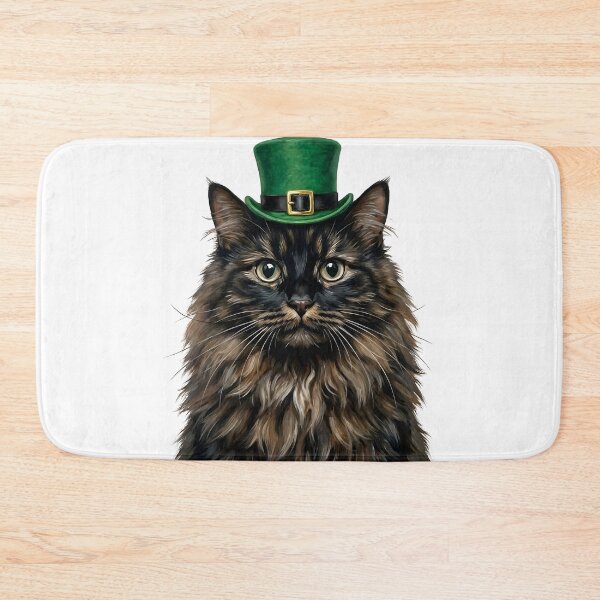 Item preview, St. Patrick's Black Domestic Longhair designed and sold by KC's.