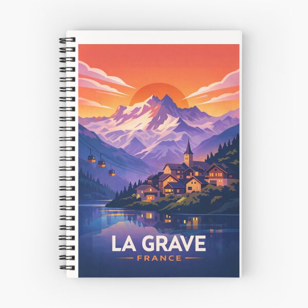 Item preview, La Grave France Village and La Meije Massif in Hautes-Alpes Auvergne-Rhône-Alpes at Sunset designed and sold by Places On Earth.