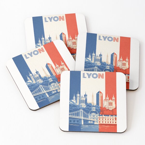 Item preview, Lyon France Skyline with Fourvière Basilica and Tour Part-Dieu in Auvergne-Rhône-Alpes designed and sold by Places On Earth.