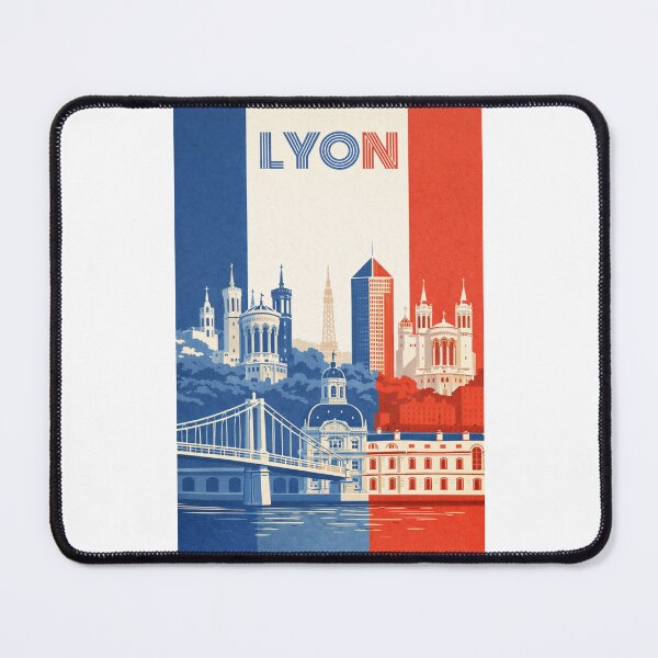 Item preview, Lyon France Skyline with Fourvière Basilica and Tour Part-Dieu in Auvergne-Rhône-Alpes designed and sold by Places On Earth.