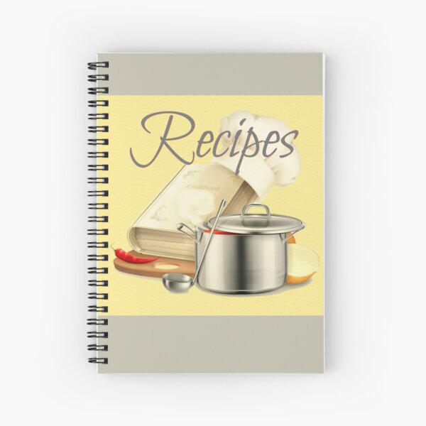 Cuaderno de espiral for Sale con la obra «Libro de recetas en diario y  cuaderno en blanco y negro solamente» de CJ Anderson