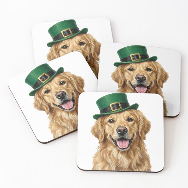 Item preview, St. Patrick's Golden Retriever designed and sold by KC's.