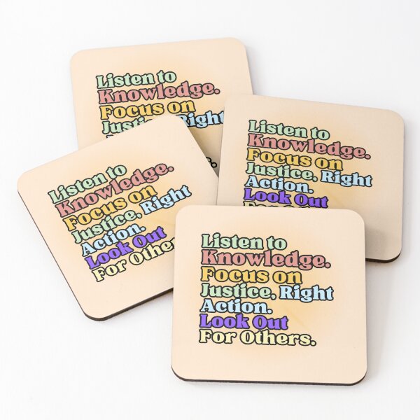 Item preview, Listen to Knowledge Focus on Justice - Luminous Text designed and sold by PriyaMagic.