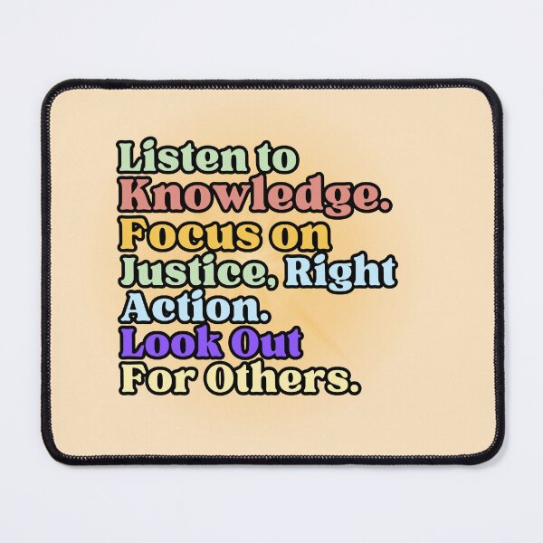 Item preview, Listen to Knowledge Focus on Justice - Luminous Text designed and sold by PriyaMagic.