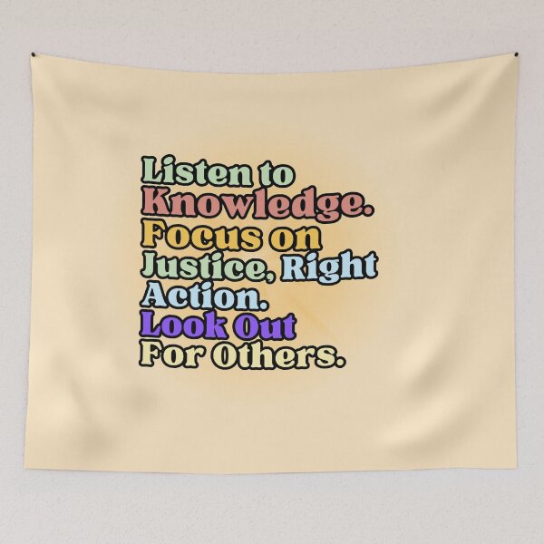Item preview, Listen to Knowledge Focus on Justice - Luminous Text designed and sold by PriyaMagic.