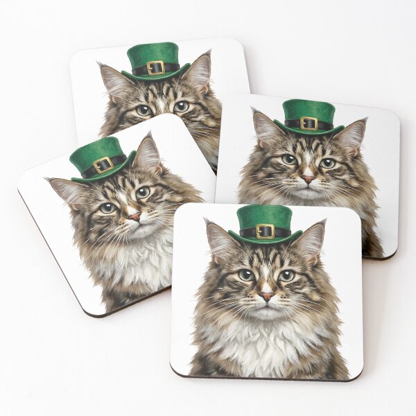Item preview, St. Patrick's Norwegian Forest Cat designed and sold by KC's.
