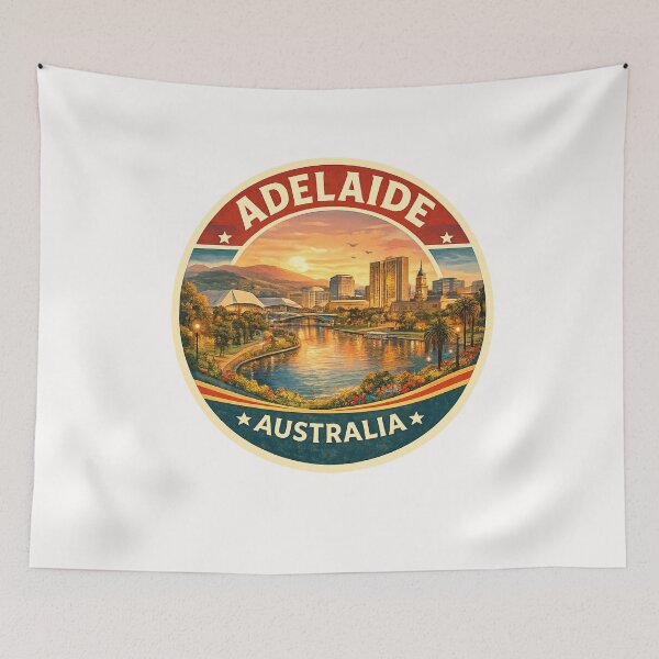Item preview, Adelaide Australia Skyline with River Torrens and Adelaide Hills in South Australia designed and sold by Places On Earth.