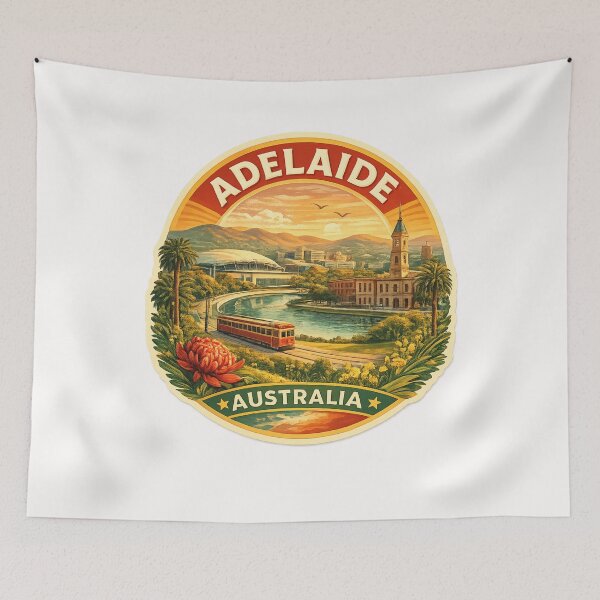 Item preview, Adelaide South Australia Skyline with River Torrens, Adelaide Oval and Adelaide Hills designed and sold by Places On Earth.