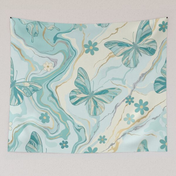 Item preview, Butterfly and Tender, Romantic, and Delicate Marbled Flowers designed and sold by Ciervo Primavera.