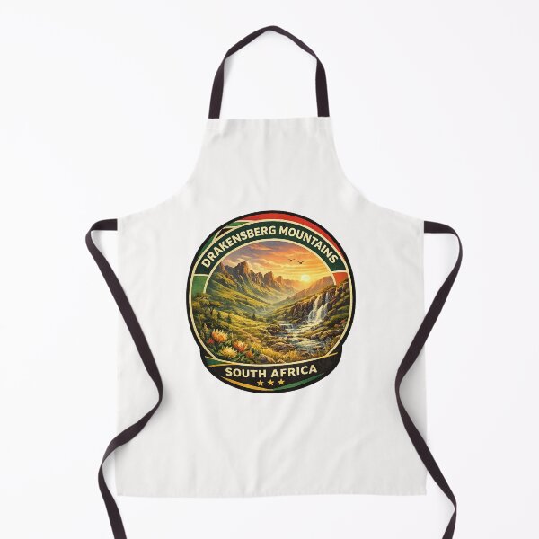 Item preview, Drakensberg Mountains South Africa Vintage Travel Badge Sunset Landscape designed and sold by Places On Earth.