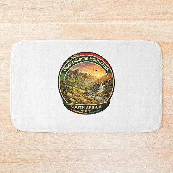 Item preview, Drakensberg Mountains South Africa Vintage Travel Badge Sunset Landscape designed and sold by Places On Earth.