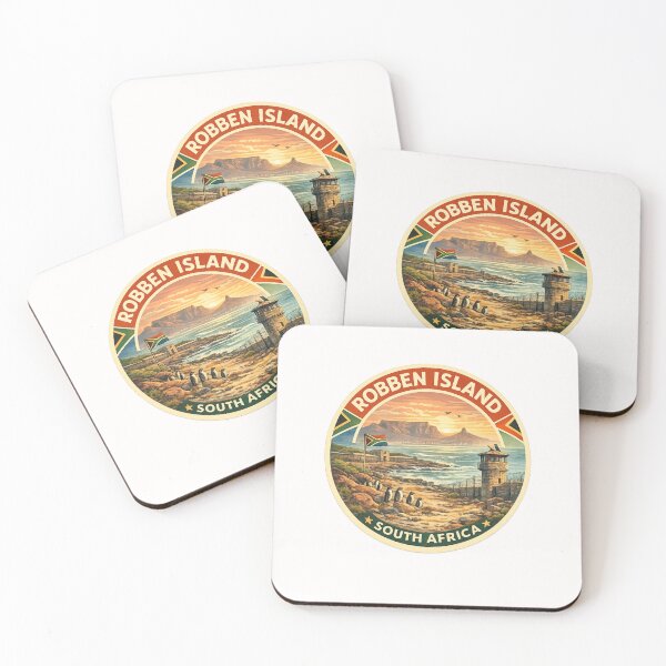 Item preview, Robben Island South Africa Vintage Travel Emblem with Table Mountain designed and sold by Places On Earth.