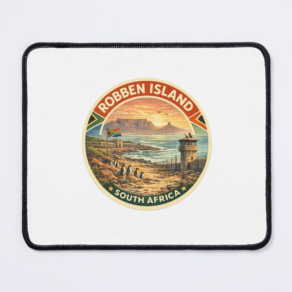 Item preview, Robben Island South Africa Vintage Travel Emblem with Table Mountain designed and sold by Places On Earth.