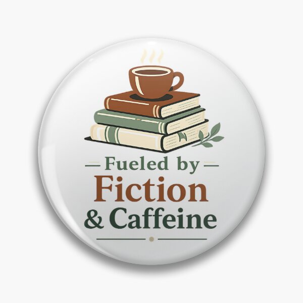 Item preview, Fueled by Fiction & Caffeine Coffee Books Illustration Cozy Reader Aesthetic designed and sold by Thread-Riot.
