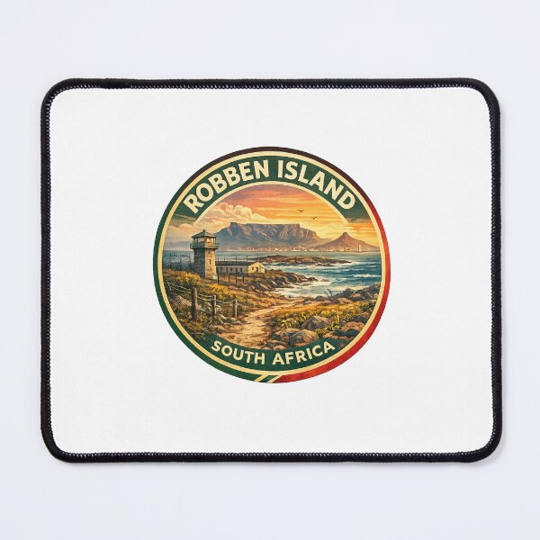 Item preview, Robben Island South Africa Retro Coastal Badge with Table Mountain designed and sold by Places On Earth.