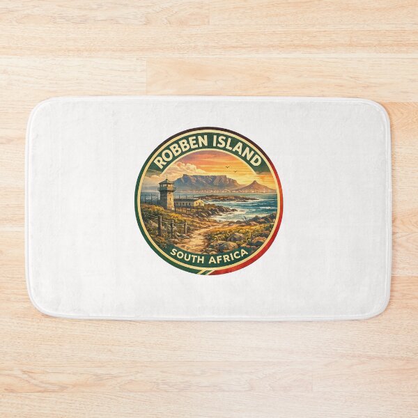 Item preview, Robben Island South Africa Retro Coastal Badge with Table Mountain designed and sold by Places On Earth.
