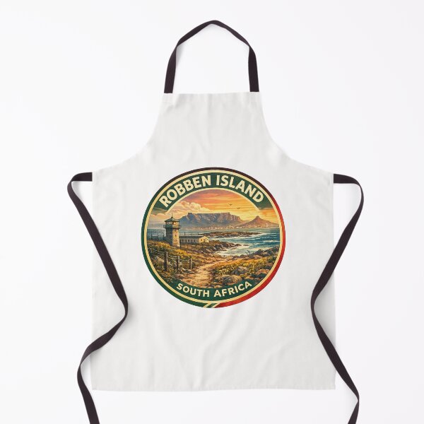 Item preview, Robben Island South Africa Retro Coastal Badge with Table Mountain designed and sold by Places On Earth.