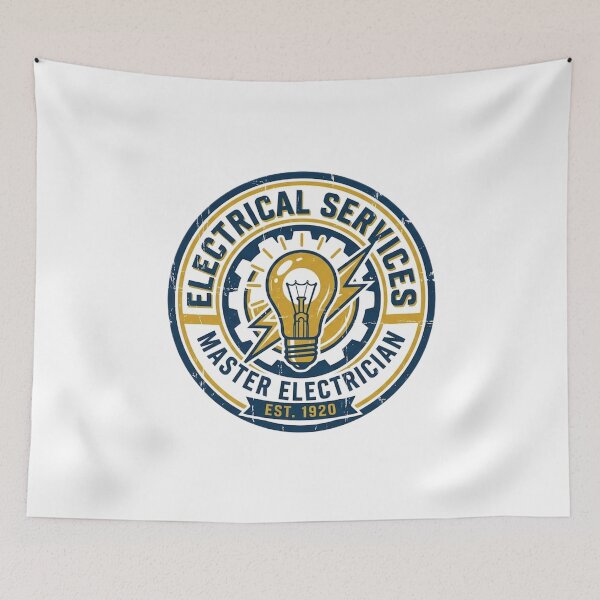 Item preview, Vintage Electrician Logo designed and sold by LightPrintsCo.