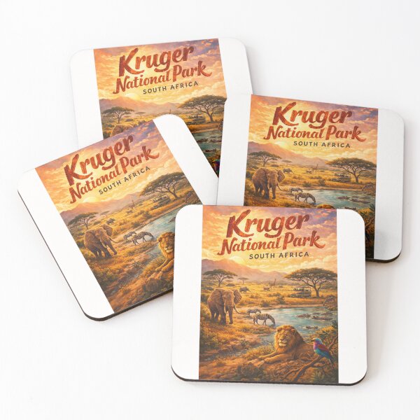 Item preview, Kruger National Park South Africa Retro Safari Wildlife Poster designed and sold by Places On Earth.
