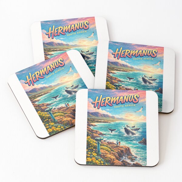 Item preview, Hermanus South Africa Retro Travel Poster Whale Coast designed and sold by Places On Earth.