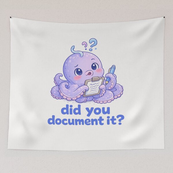 Item preview, Did You Document It Cute Purple Octopus Productivity Quote designed and sold by Places On Earth.