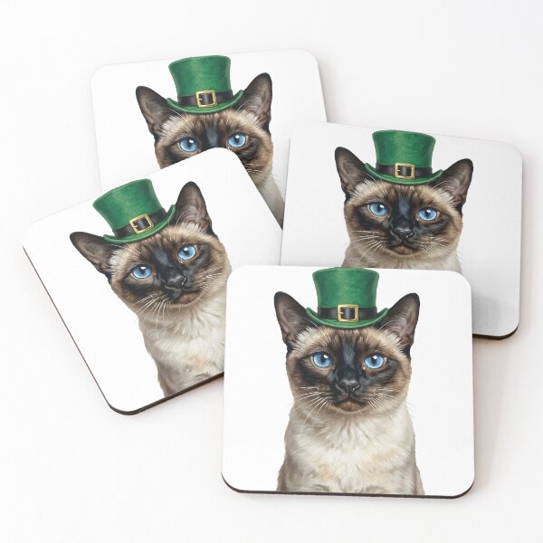Item preview, St. Patrick's Siamese Cat designed and sold by KC's.