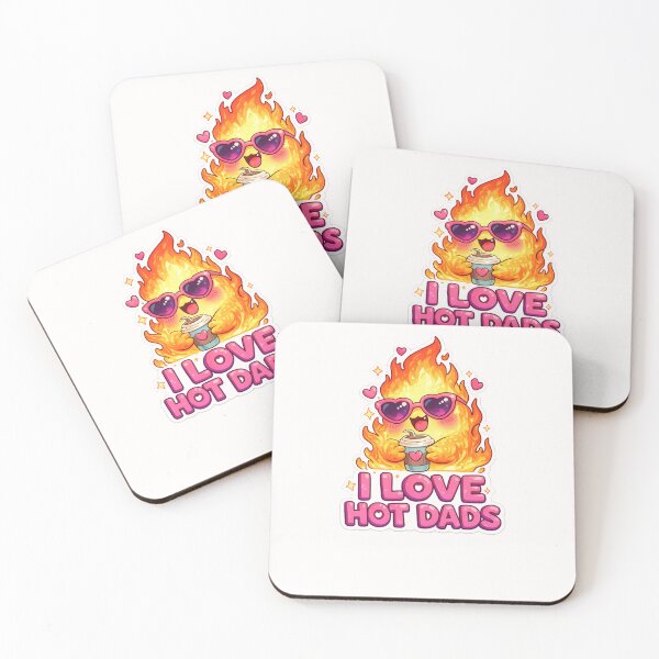 Item preview, I Love Hot Dads Cute Flame Character Funny Father Quote designed and sold by Places On Earth.