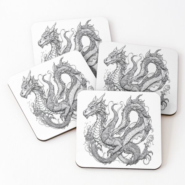 Item preview, Majestic Japanese Dragon – Mythical Oriental Tattoo-Style Design designed and sold by oceantospace.