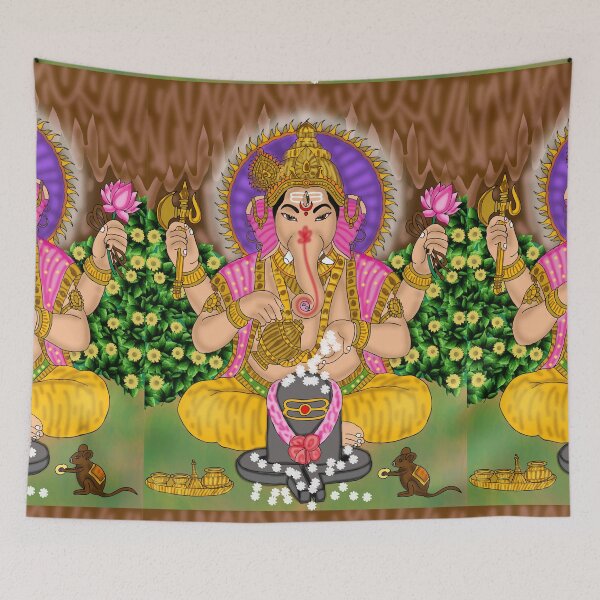 Item preview, Lord Ganesha Devotional Drawing – Sacred Hindu Art for Spiritual Decor designed and sold by Harshit_Digital_Arts.