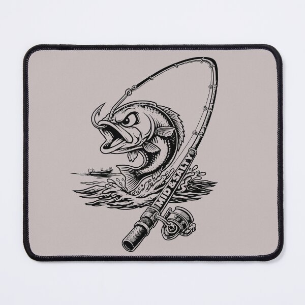 Item preview, Mid & Salty Aggressive Bass Fishing Fisherman Graphic designed and sold by EquanimiTee.
