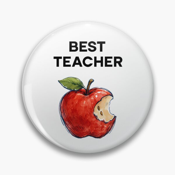 Item preview, Best Teacher Apple Black Text designed and sold by Haleema Rauf.