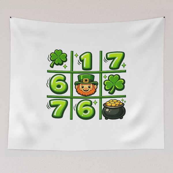 Item preview, 67 St. Patrick's Day US American design with Heart Tic Tac Toe, Lucky Holiday Game Gift, Shamrock Fun Graphic Te designed and sold by AsturShop.
