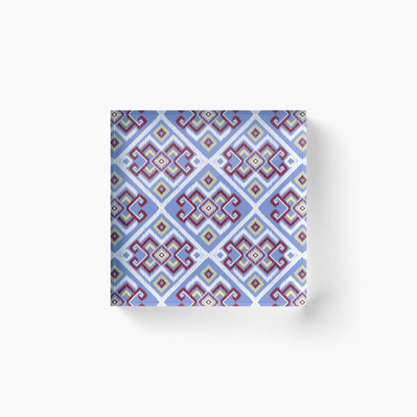 Item preview, Light Blue Southwestern Ikat Diamond Seamless Pattern designed and sold by ClamberryStudio.