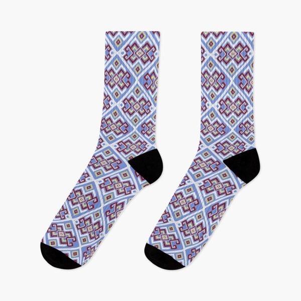 Item preview, Light Blue Southwestern Ikat Diamond Seamless Pattern designed and sold by ClamberryStudio.