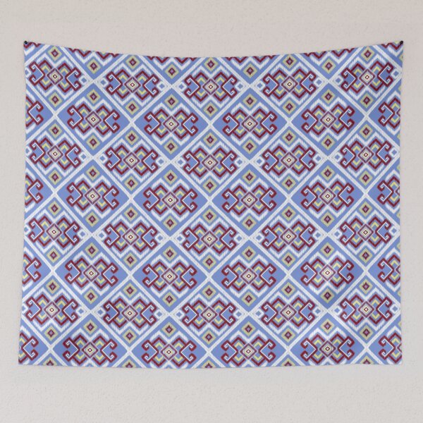 Item preview, Light Blue Southwestern Ikat Diamond Seamless Pattern designed and sold by ClamberryStudio.