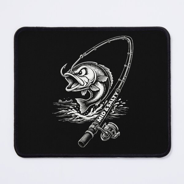 Item preview, Hooked Leaping Fish & Rod Mid & Salty Illustration  designed and sold by EquanimiTee.