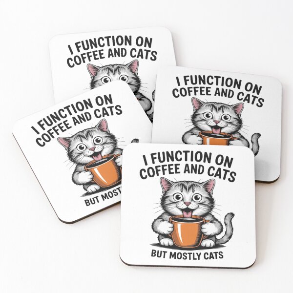 Item preview, Function On Coffee But Mostly Cats - Funny Humor Art designed and sold by Mr-wow.
