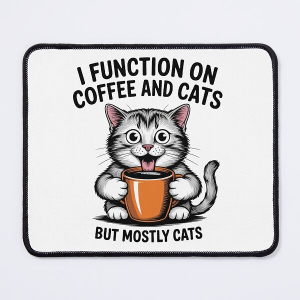 Item preview, Function On Coffee But Mostly Cats - Funny Humor Art designed and sold by Mr-wow.