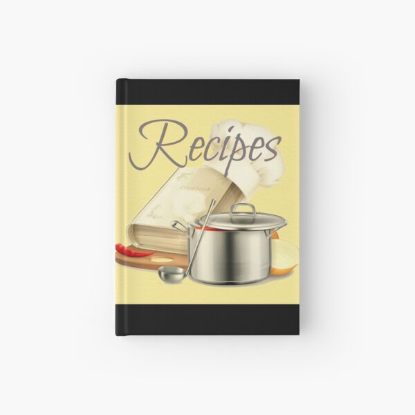 Recipes Book In Black And White Journal and Notebook Only Hardcover  Journal for Sale by CJ Anderson