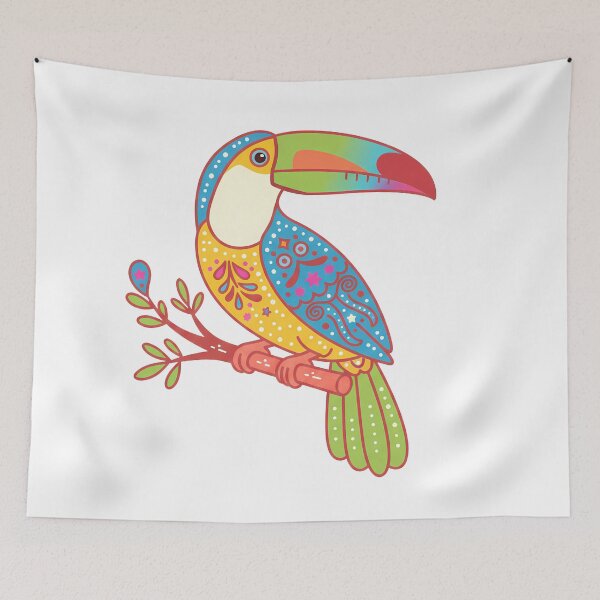 Item preview, Keel‑Billed Toucan – Scandinavian Folk Art by heidiannemorris © designed and sold by FOLK ART FUSION by heidiannemorris.