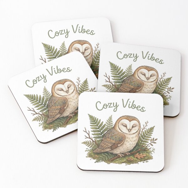 Item preview, Cozy Barn Owl Calm Vibes Cartoon, Cute NW Animal Art Design designed and sold by PacificNWGearCo.