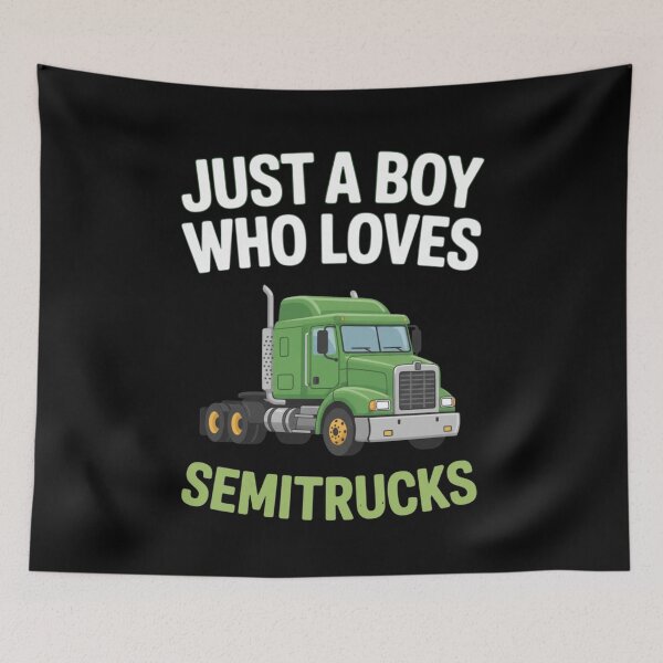 Item preview, Just A Boy Who Loves Semitrucks Trucker designed and sold by CORJIDOG-ART.