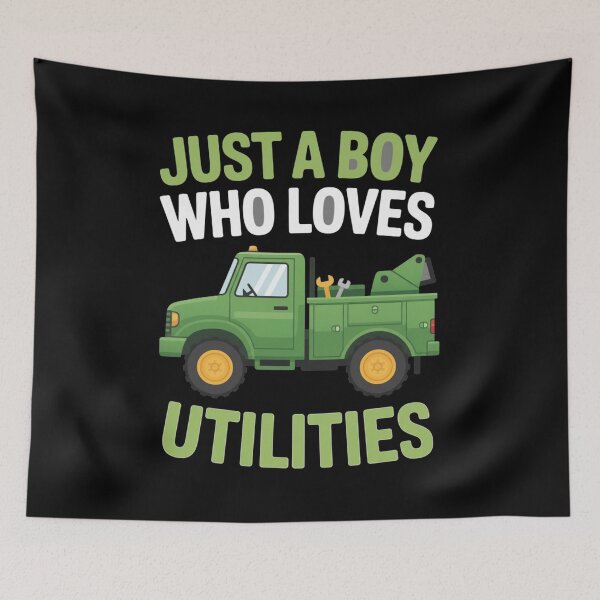 Item preview, Just A Boy Who Loves Utilities For Truck Enthusiasts designed and sold by CORJIDOG-ART.